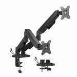 Gembird MA-DA2U-01 Adjustable desk 2-display mounting arm with USB ports, 17&rdquo;-32&rdquo;, black