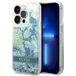 Guess GUHCP14XLFLSN Flower Liquid Glitter Hardcase for iPhone 14 Pro Max 6,7" / green