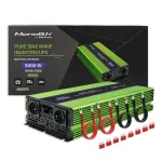 Qoltec Pure Sine Wave Inverter Monolith | battery charger | UPS | 2500W | 5000 | 12V to 230V | LCD