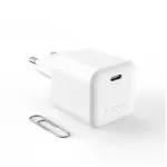 Fixed Mini GaN power adapter with USB-C output and PD support, 65W