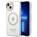 Guess GUHMP14SHTRMD Hardcase Metal Outline Magsafe for iPhone 14 / 15 / 13 6.1" / gold