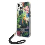 Guess GUOHCP14SHFLSB Hardcase Flower Strap for iPhone 14 / 15 / 13 6.1" / blue