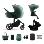 KINDERKRAFT universalus vežimėlis 3in1 PRIME 2 3IN1 MINK PRO DARK GREEN, KSPRIM02GRE300I