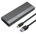 Qoltec Aluminium Enclosure | SSD M.2 drive | SATA | NGFF| USB-C | Super speed | 2TB | Grey