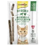 GimCat Sticks begrūdės lazdelės, su pauk&scaron;tiena ir ėriena (4 vnt)