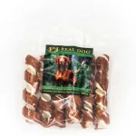 Real Dog SNACKS Žaliaminės odos ritinys su triu&scaron;iena 18-20cm 500g
