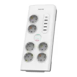 Philips SPN7060WA/58 Anti-surge Power Strip 6 Schuko Sockets + 6xUSB-A + 1xUSB-C 2m 16A