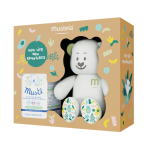 Mustela Beb&eacute; Musti kalėdinis rinkinys su pliu&scaron;iniu žaisliuku