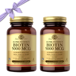 Solgar Biotin 5000 MCG plaukams, odai ir nagams, rinkinys 50 x 2