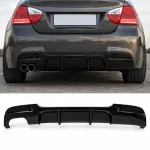 Galinio bamperio difuzorius M-Sport BMW E90 / E91 (05-11), juodas blizgus (2x0)