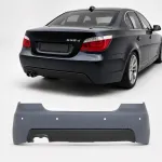 Galinis bamperis M-Tech BMW E60 su PDC 24mm (03-07), gruntuotas