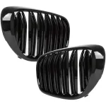 Dvigubos priekinės grotelės Performance BMW G11 / G12 (15-19), juodos blizgios