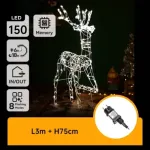 Elnio dekoracija 0,75 m, 150 LED, &scaron;ilta balta