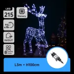 Elnio dekoracija 1 m, 215 LED, &scaron;altai balta