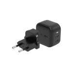 Energea Dėklas ENERGEA ład. siec. 2xUSB-C PD-PPS 45W 2C juoda/juodas US+EU Travelite GAN45