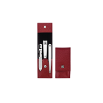 ZWILLING CLASSIC INOX Rinkinys kelioninis &ndash; raudona sk&oacute;rzane etui, 3 elementy