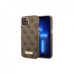 Guess dėklas, skirtas iPhone 14 Plus 6,7" GUHMP14MU4GPRW ruda HC Magsafe 4G PU logotipo plok&scaron;tė