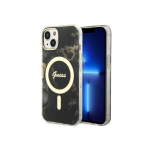 GUESS Dėklas Guess GUHMP14MHTMRSK iPhone 14 Plus 6.7" juoda|juodas hardcase Golden Marble MagSafe