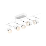 Kabelinė ap&scaron;vietimo sistema rinkinys GU5,3 5x10W matinė balta/chromas CONE BASIC