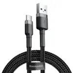 USB kabelis Baseus Cafule Type-C 2.0m 2.0A pilkas-juodas CATKLF-CG1