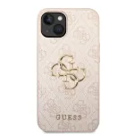 Dėklas Guess PU 4G Metal Logo Apple iPhone 14 rožinis