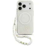 Dėklas Guess IML Flowers Allover Strap MagSafe Apple iPhone 18 Pro Max baltas