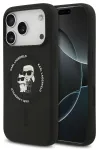 Dėklas Karl Lagerfeld Liquid Silicone Karl and Choupette MagSafe Apple iPhone 17 Pro juodas