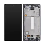 Ekranas Samsung A525 A52 4G/A526 A52 5G su lietimui jautriu stikliuku ir rėmeliu originalus Awesome Black (service pack)