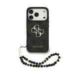 Dėklas Guess PU 4G Metal Logo Strap Apple iPhone 17 Pro juodas