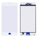 LCD stikliukas Apple iPhone 6S Plus su rėmeliu ir OCA baltas V2 ORG