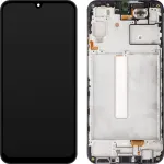 Ekranas Samsung A256 A25 5G su lietimui jautriu stikliuku ir rėmeliu originalus Black (service pack)