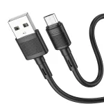 USB kabelis Hoco X83 USB-A to MicroUSB 1.0m juodas