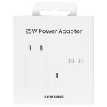 Įkroviklis Samsung EP-T2510XWEGEU 25W + USB-C kabelis baltas