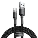 USB kabelis Baseus Cafule Type-C 1.0m 3.0A pilkas-juodas CATKLF-BG1