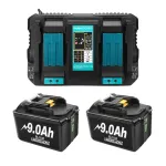 Makita analoginis dviejų vietų įkroviklis ir akumuliatorių komplektas