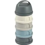 BEABA 4 skyrių pieno miltelių dozatorius ir užkandžių dėžutė, Mineral Grey / Blue