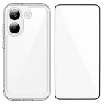 POCO X8 Pro dėklas su apsauginiu stiklu, skaidrus