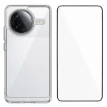 POCO F7 Pro dėklas su apsauginiu stiklu, skaidrus