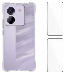 POCO M7 Pro dėklas su 2 apsauginiais stiklais, skaidrus