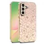 Samsung Galaxy A36 5G dėklas su gėlių ra&scaron;tu, rožinis