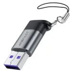 ACEFAST USB‑A ki&scaron;tukas &rarr; USB‑C lizdas adapteris, pilkas
