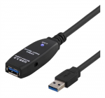 DELTACO PRIME aktyvus USB 3.0 prailginimo kabelis, A tipo vyri&scaron;kas - A tipo moteri&scaron;kas, 7m, juodas/ USB3-1004