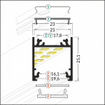 3m LED juostos profilis LINEA20, anoduotas