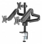 Monitoriaus laikiklis su dujine spyruokle DELTACO OFFICE aliuminis, pakeliamas, pasukamas, apsukamas, 17 "-27", 1,5-7kg, 75x75-100x100, juodas / ARM-0352