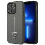 Dėklas Guess GUHCP14LPSATLG iPhone 14 Pro 6,1" sidabrinė/sidabrinis hardcase SaffianoTriangle Logo