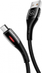 USAMS pintas kabelis U-Tone microUSB1.2m Power-off 2A Fast Charging juodos spalvos SJ346USB01 (US-SJ346)