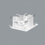 Magnetinių sistemų INSIGHT užglaistomų bėgelių L formos sujungimas, baltas. Mechaniniai sujungimai komplekte.