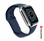 Swissten I&scaron;maniojo laikrodžio Apple 1/2/3/4/5/6/SE silikoninis dirželis, Mėlynos spalvos, 42/44mm