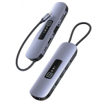 USAMS &scaron;akotuvas HUB 10in1 3xUSB 3.0/TF/SD/ USB-C/HDMI/RJ45/VGA PD100W pilkos spalvos SJ644HUB01 (US-SJ644)