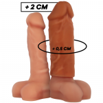 VirilXL Liquid Silicone V3 Extension Sleeve Brown 8.5cm Medical-Grade